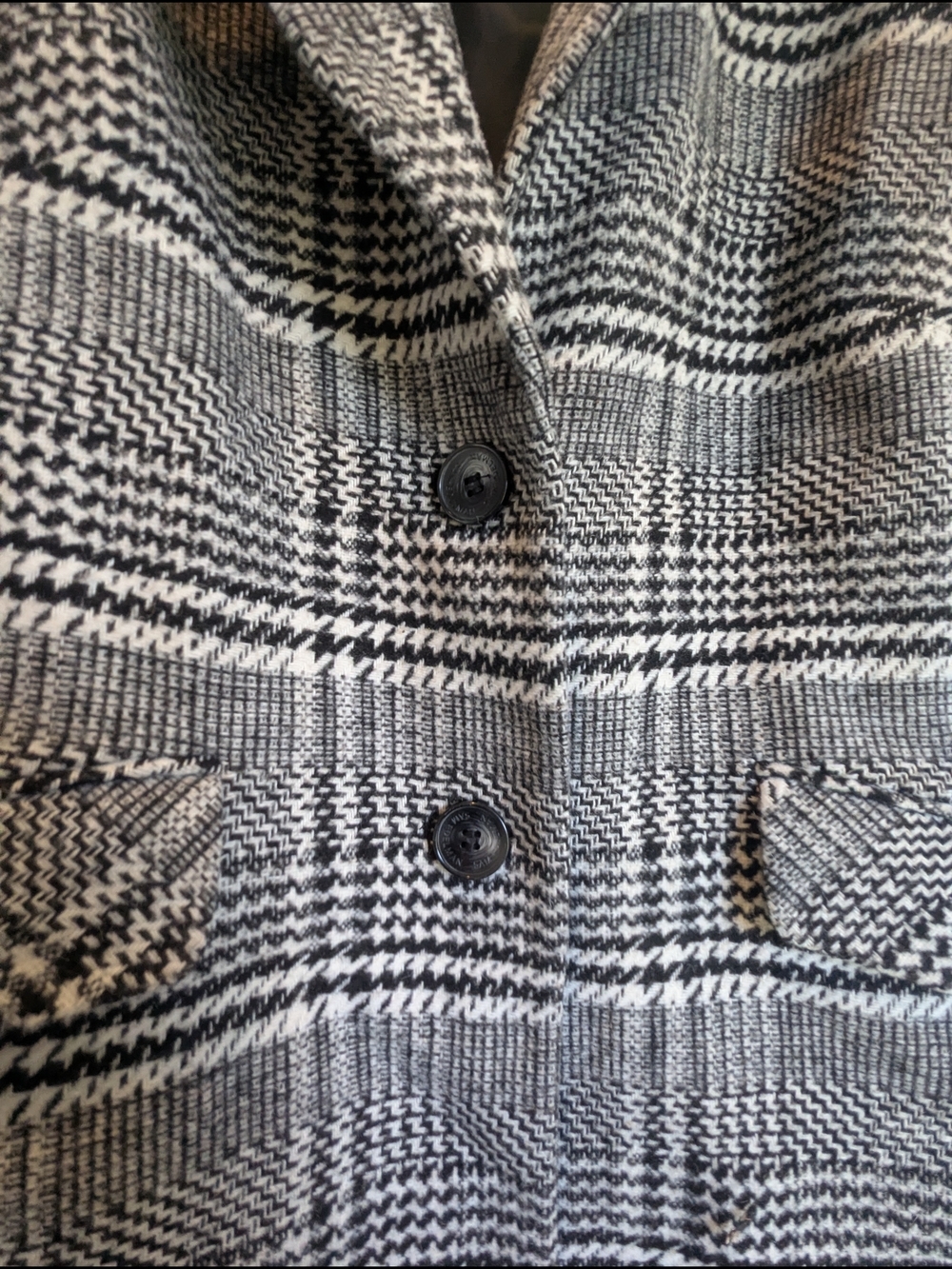 Sam Edelman Wool Blend Peacoat Houndstooth Size Small Black White Grey - Picture 4 of 14